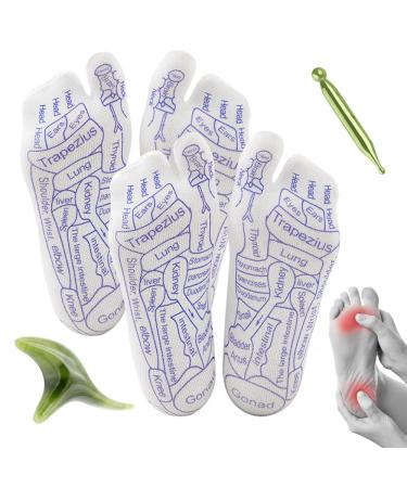 MineUp 2 pairs foot reflex zones socks reflex zone socks with massage tools cotton foot reflex zones sock pressure point sock reflexology socks acupressure socks for foot reflex zones massage (35-39)