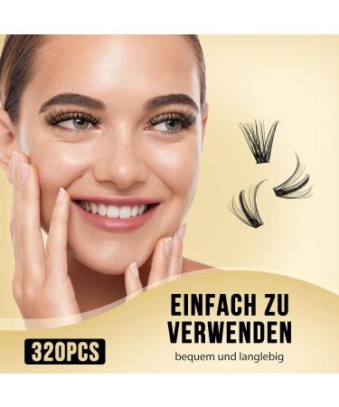 Buy 320 Stk Individual Eyelashes for Makeup - 40D 0.07D Curl Mix 12-18mm | Reusable Artificial Cluster Lashes - Buy Online on GoSupps.com