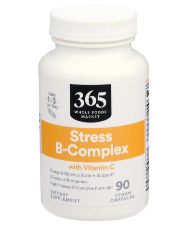 365 by Whole Foods Market Vitamin B Stress Complex with Vitamin C 90 Veg Capsules
