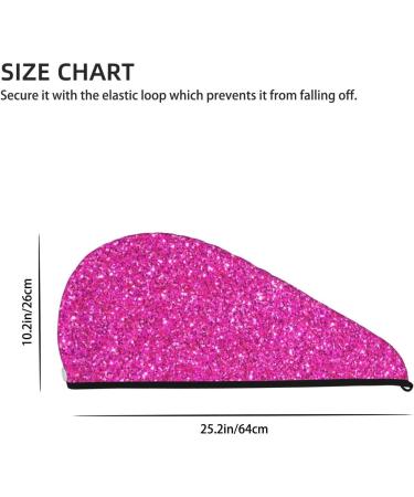 Quick-Dry Hair Towel Wrap with Button | Rose Red Glitter Hair Drying Turban | Best Towel for Fast Hair Drying - Buy Online on GoSupps.com
