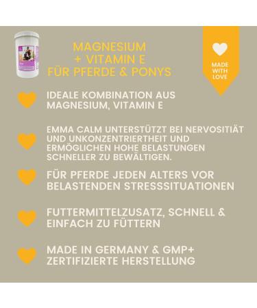 Magnesium Horse Powder - Calm Horse Relax Anti-Stress to Calm Agitation I L-tryptophan Vitamin E - Magnesium for Horses in High Dose Against Anxiety & Stress Serenity Nervous Horse 1kg - Buy Online on GoSupps.com