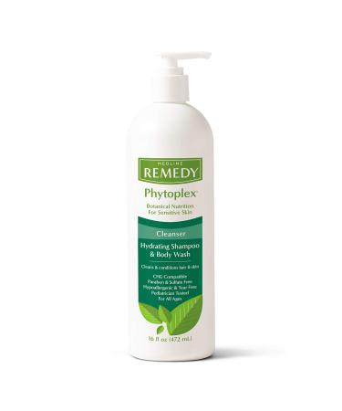 Medline Remedy with Phytoplex Hydrating Cleansing Gel, No-Rinse Body Wash and Shampoo, Paraben and Sulfate-Free, Scented, 16 fl oz