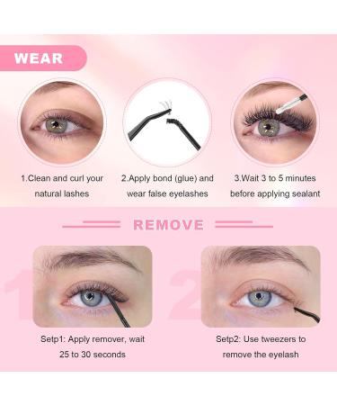 Oreola 456-Piece False Eyelash Extension Set | C Curl 20D Wispy Natural Look | Includes Adhesive Tweezers & Remover - DIY Eyelash Kit - Buy Online on GoSupps.com