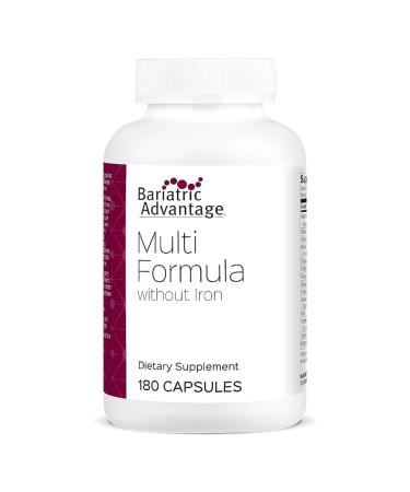 Bariatric Advantage Multi Formula without Iron, High Potency Daily Multivitamin for Bariatric Surgery Patients with 22 Essential Vitamins and Nutrients - 180 Capsules 180 Count (Pack of 1)