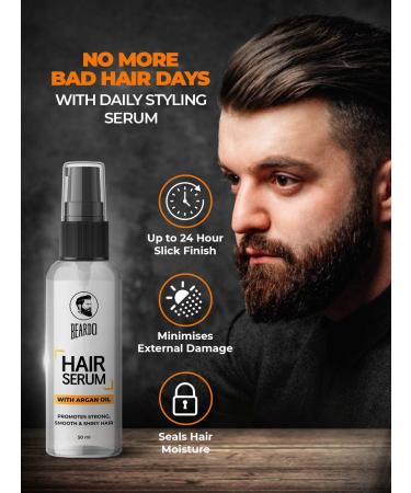 Beardo Hair Growth Serum for Men | Argan Oil for Softer Shinier & Thicker Hair | Tames Frizz & Seals Moisture | 1.69 oz - Shop Internationally - Buy Online on GoSupps.com