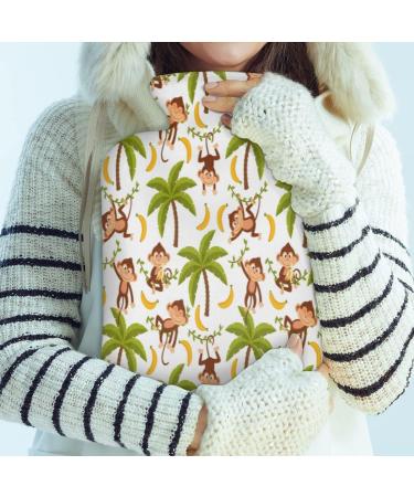 Cute Monkey Heat Bottle with Fluffy Cover | 2L Hot Water Bottle for Cozy Nights & Pain Relief | Perfect for All Ages - Buy Online on GoSupps.com
