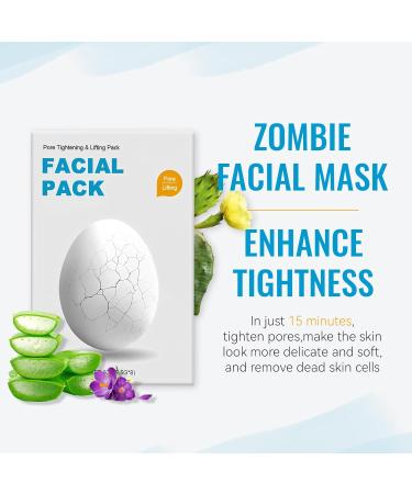 Zombie Face Mask - Hydrating Korean Skincare for Smooth Skin Shrink Pores & Reduce Wrinkles (1 Box - Buy Online on GoSupps.com