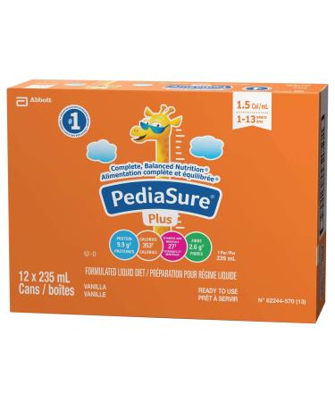 Pediasure Plus (with Fibre) Formulated Liquid Diet 235 mL can Vanilla 12-pack 2820 mL