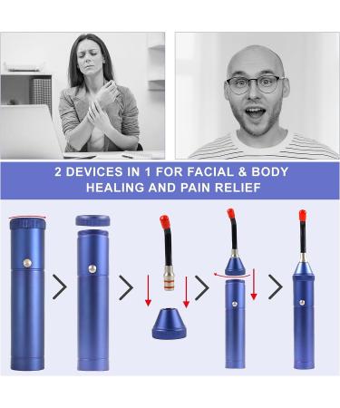 HyunLai Red Light Therapy Device for Cold Sore Treatment - Pain Relief Infrared Light Therapy for Lips, Mouth, Nose, Hands, Ear, Feet - Removable Tip (Dark Blue) - Buy Online on GoSupps.com
