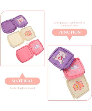 3Pcs Travel Toiletry Bag Set for Women & Girls | Portable Feminine Hygiene Storage Pouch | Ideal for Sanitary Napkins, Tampons & Makeup - Buy Online on GoSupps.com