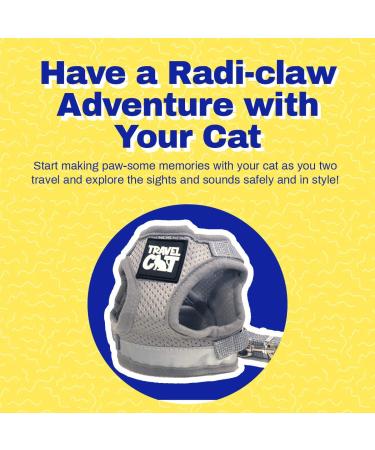 Reflective Travel Cat Harness and Leash Set - Lightweight & Breathable - Snug Fit for True Adventurers - Strong Snap Clip - Large Grey - Buy Online on GoSupps.com