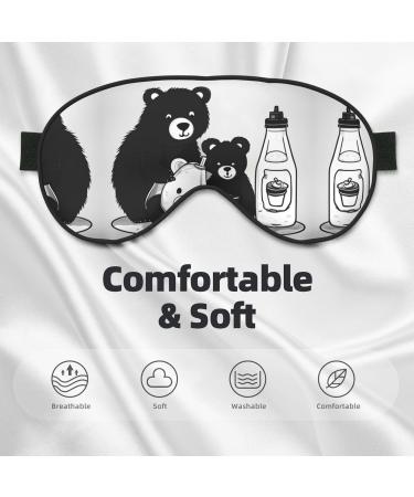 Buy Cute Milk Bottle Bear Eye Mask - Soft Elastic & Adjustable Sleep Mask for Men & Women | Comfortable Nighttime Eye Cover - Buy Online on GoSupps.com