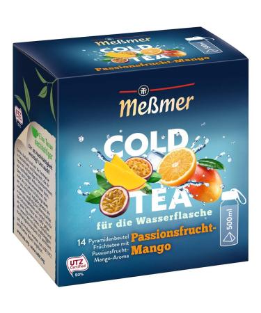 Messmer Cold Tea Passion Fruit Mango |Submit your water with the lively taste |Without sugar |Without calories |Alternative to sugary drinks such as lemonade |14 Pyramid bags Passion Fruit Mango 14 pyramid bags