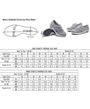 Womens Wide Width Diabetic Shoes with Adjustable Closure - Non-Slip Lightweight Mesh Sneakers for Elderly - Ideal for Edema, Plantar Fasciitis, Bunions - 8 Wide Black Gray - Buy Online on GoSupps.com