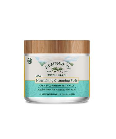 Humphreys Nourishing Witch Hazel Cleansing Pads with Aloe  Alcohol Free Unscented