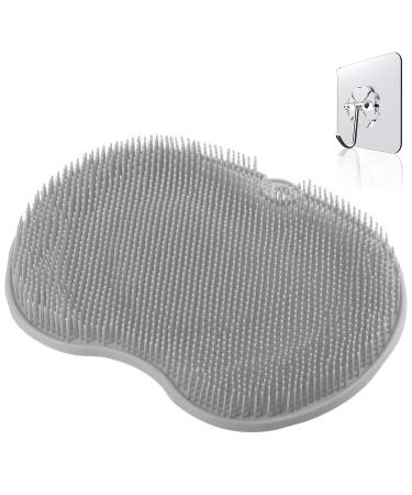 Shower Foot Massager Scrubber, Foot Cleaner Massage Mat with Non Slip Suction Cups, Improve Circulation Relieve Tired and Pain (Gray)