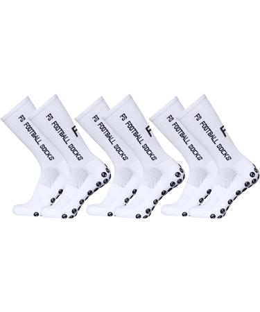 Lixada Breathable Football Socks for Men & Women - Non-Slip Durable Sports Socks (3 Pairs 39-46) for Football Cycling Marathon & Climbing - 01 White - Buy Online on GoSupps.com