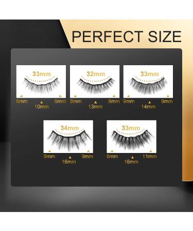 Larbois Magnetic Eyelashes - 5 Pairs of Comfortable & Reusable False Lashes in Natural to Gorgeous Styles, No Glue Needed - Buy Online on GoSupps.com