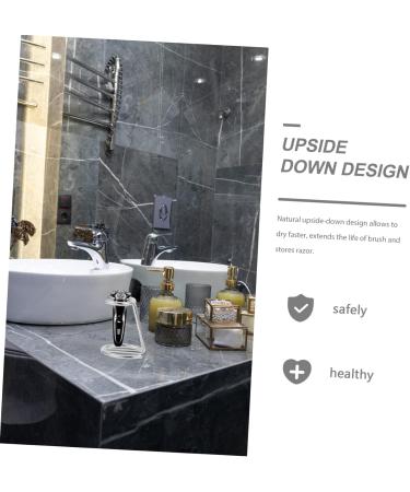 JECOMPRIS 1STK SHORE HALDER: Practical Double Razor Blade Holder & Organizer for Bathroom - Premium Shaving Stand with Vertical Brush Holder - Buy Online on GoSupps.com