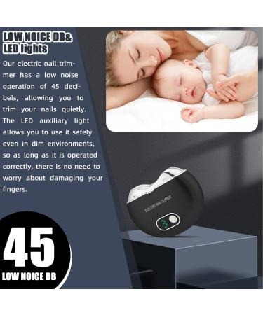 Electric Nail Clippers - Rechargeable Finger Nail Trimmer| Automatic Nail Clipper with LCD Digital Display | Nail Scraps Storage with Light and 3 Speeds|Nail Scraps for Children and Seniors Black - Buy Online on GoSupps.com