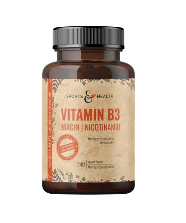 Vitamin B3 Niacin capsules - 240 vegan capsules - 500 mg niacin per capsule - niacinamide - laboratory test - storage box - vegan - B3 vitamin - niacinamide - Buy Online on GoSupps.com