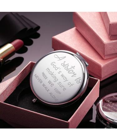 4-Piece Funny Compact Mirror Set for Sisters - Engraved Makeup Mini Mirror Gift for Birthday, Christmas, Graduation - Perfect for Soul Sisters - Buy Online on GoSupps.com