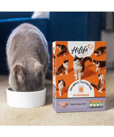 HiLife Kitten Wet Cat Food Tender Chicken Pate Complete Cat Food Pouches for Kittens 1 - 12 Months 100% Natural & Grain Free (8 x 70g Pouches) 4 Pack 70 g (Pack of 32) Chicken Pate - Buy Online on GoSupps.com