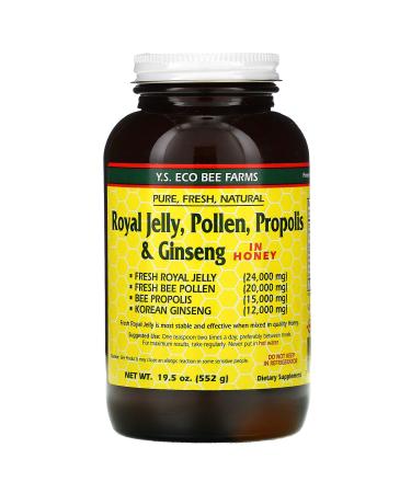Y.S. Eco Bee Farms Royal Jelly Pollen Propolis & Ginseng in Honey - 1.2 lbs (552 g)