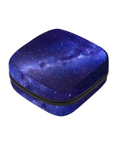 Blue Purple Starry Sky Sanitary Napkin Storage Bag Portable Period Kit Bag Pad Pouches for Period Menstrual Cup Bag with Zipper Sanitary Pad Pouch for Women Teen Girls Ladies Color 8