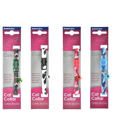 Ancol Camouflage Cat/Kitten Safety Collar Bell Army (Colours Vary)