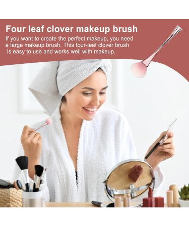 Face Makeup Brushes | Blush Makeup Brush for Loose Powder - Powder Foundation Brush Cosmetic Brushes for Complete Coverage and Prefect Finish Standing four-leaf clover makeup brush gold + PVC - Buy Online on GoSupps.com