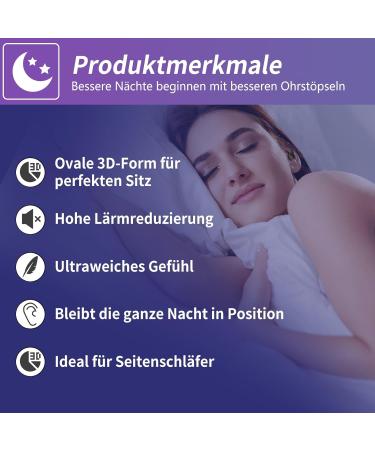 Chlffua Earplugs for Sleeping - Soft Reusable Silicone Noise Reduction 30-40dB Includes 6 Attachments (S/M/L) - Ideal for Travel & Concentration - Black - Buy Online on GoSupps.com