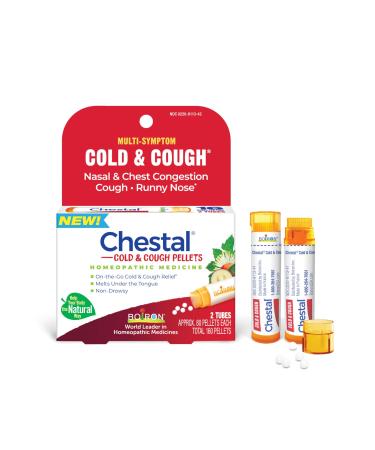 Chestal Adult Cold & Cough Pellets for Nasal & Chest Congestion Fitful Cough Sneezing Occasional Minor Sore Throat and Runny or Stuffy Nose - 2 Count (160 Pellets)