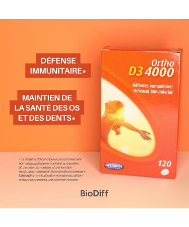 Orthonat - D3 4000 IU - Food Supplement Immunity and Bone Structure - 100g Vitamin D3 per Tablet - 120 Breakable Tablets - Buy Online on GoSupps.com