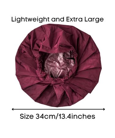 TTAT Extra Large Waterproof Shower Cap for Braids, Dreadlocks, Afro Hair - Adjustable, Washable, Reusable - Ideal for Home, Spa, Salon - Maroon - Buy Online on GoSupps.com