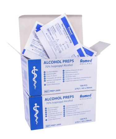 Romed 2-Ply Alcohol Swabs | 30x65mm | 200 pcs with Medi-Inn Storage Box - Buy Internationally - Buy Online on GoSupps.com