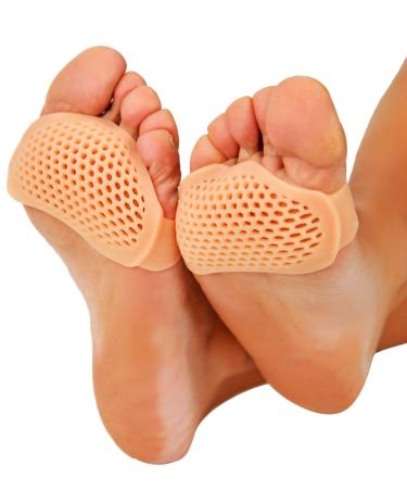 HOME-X Gel Cushion for Ball of Foot  Silica Gel Metatarsal Foot Pads for Pain Relief  3 L x 2    W x    H  Nude