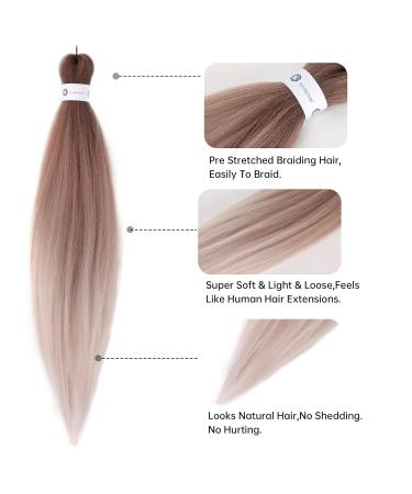 26 Ombre Brown Pre-Stretched Braiding Hair Extensions - 6 Pack Professional Soft Yaki Synthetic Crochet Braids - Hot Water Setting - 26 Inch - Buy Online on GoSupps.com