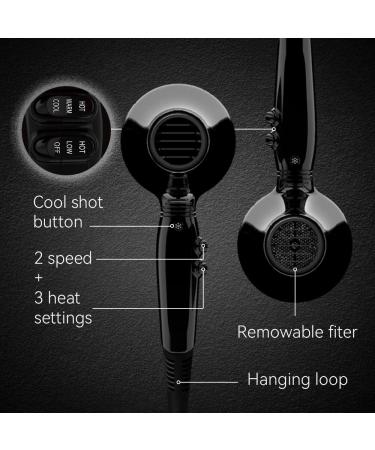 Buy JINRI 1875W AC Ionic Hair Dryer - Lightweight Powerful Blow Dryer with 2 Speeds & 3 Heat Settings - International Shipping Available - Buy Online on GoSupps.com