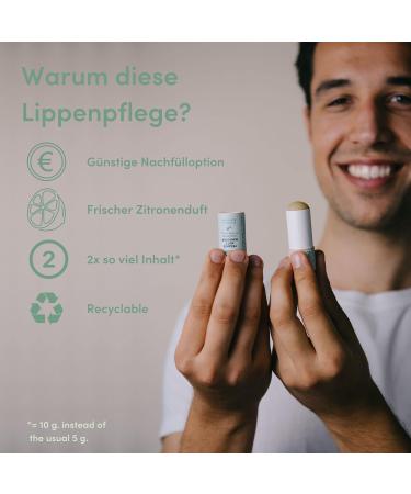 4PEOPLEWHOCARE BIO Lip Balm - Organic Beeswax Lip Care Stick with Lemongrass - Sustainable Solution for Dry Cracked Lips - Natural Cosmetics - Buy Online on GoSupps.com