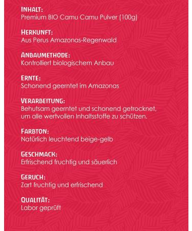  Tausendkraut Camu Camu Organic Powder (100g) Superfood Myrciaria dubia South America Vitamin C millendar - Buy Online on GoSupps.com