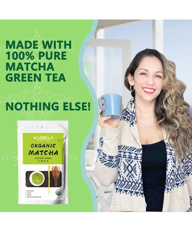 Camel Certified Organic Matcha Green Tea Powder - Culinary Grade 4 oz | First Harvest Pure Matcha Powder for Baking, Latte, Smoothies | High in Antioxidants, Detox | Gluten Free, Vegan | 4 Ounce Pack - Buy Online on GoSupps.com