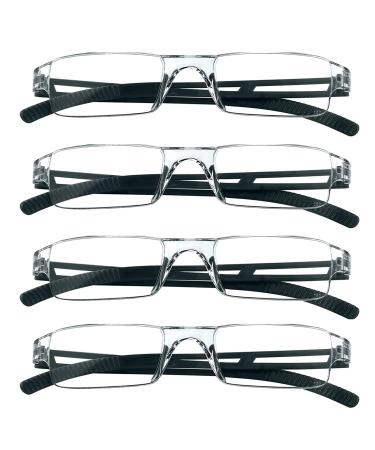 MMOWW 4 SPACK Randless reading glasses for women and men with clear rectangular blue light blocking glasses (4 black 2.5) 4 black 2.5 x - Buy Online on GoSupps.com