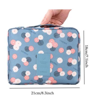 LKMY Portable Makeup Bag - Waterproof Cosmetic Organizer with Flower Pattern | Travel Culture Storage Bag for Women & Girls - Buy Online on GoSupps.com