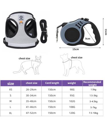 Aedcbaide Cat Harness and Leash Set | Adjustable Escape Proof Puppy & Kitten Harness with 16.4 Ft Retractable Traction Rope | Night Reflector | Ideal for Small Dogs - Buy Online on GoSupps.com