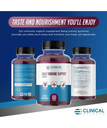 Daily Immune Support Elderberry Gummies with Zinc & Vitamin C - 60 Gummies for Adults - Immunity Defense Support - Made in the USA - Buy Online on GoSupps.com