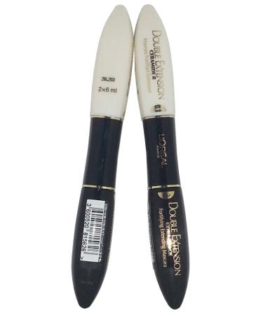3 x L'Oreal Paris Double Extension Ceramide R Extra Black Mascara 2x6ml New