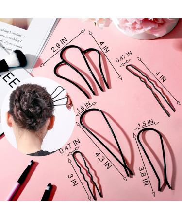 8 Piece French Style U Shape Hair Combs & Sticks Set for Vintage Hairstyles - Buy Online on GoSupps.com