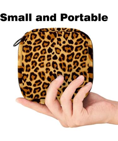 Javenproeqt Portable Women's Binding Bags - Menstrual Cup Pocket & Pads for Teen Girls | Brown Leopard Pattern - Buy Online on GoSupps.com