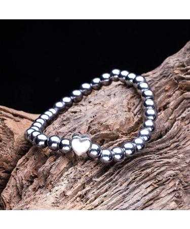 Bestt 2-Part Magnetic Hematite Therapy Bracelet for Weight Loss & Anti-Fatigue - Unisex Round Pearls Stretch Jewelry - Buy Online on GoSupps.com